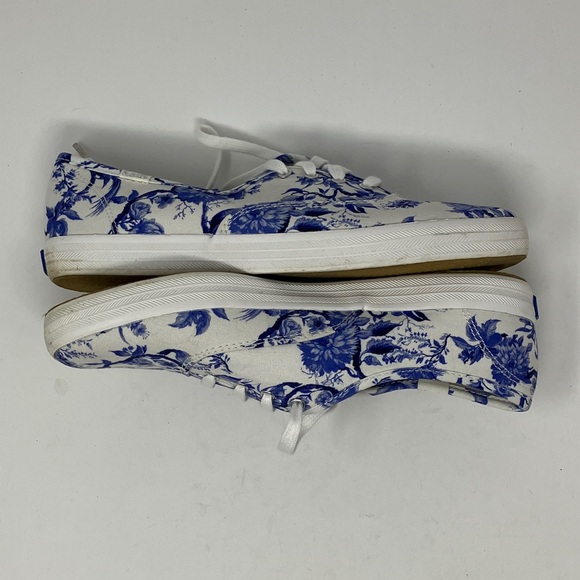 Keds Women’s White/Blue Floral Sneakers WF63485 –  Canvas Lace Up Sneakers 7.5M - Picture 10 of 11